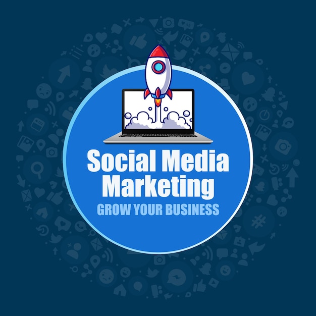 Vettore progettazione di marketing per i social media