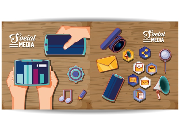 Vector social media marketing icons vector illustration design