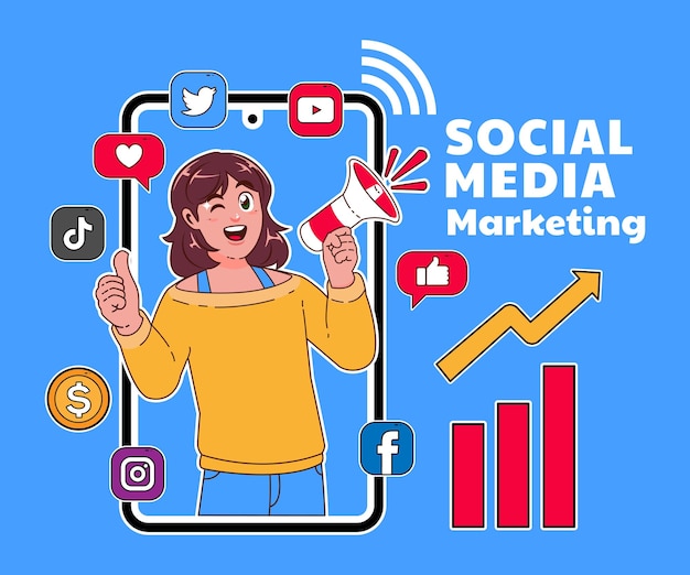 social media marketing illustration