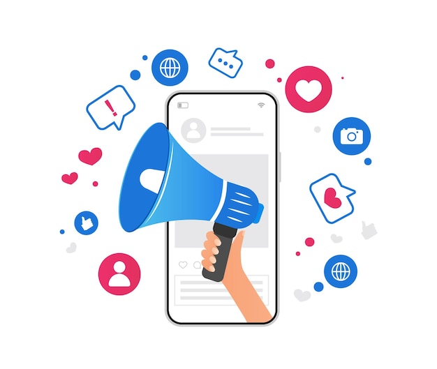 Social media marketing mobiele telefoon concept influencer concept