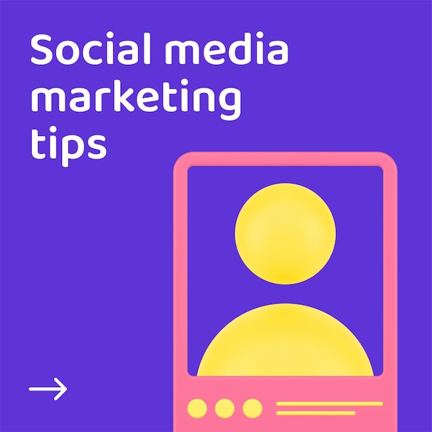 Social media marketing tips smartphone applicatie social media post 3d icon vector