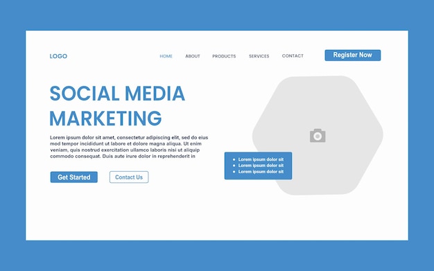 Social media marketing web page template for websites or apps easy to edit vector illustration