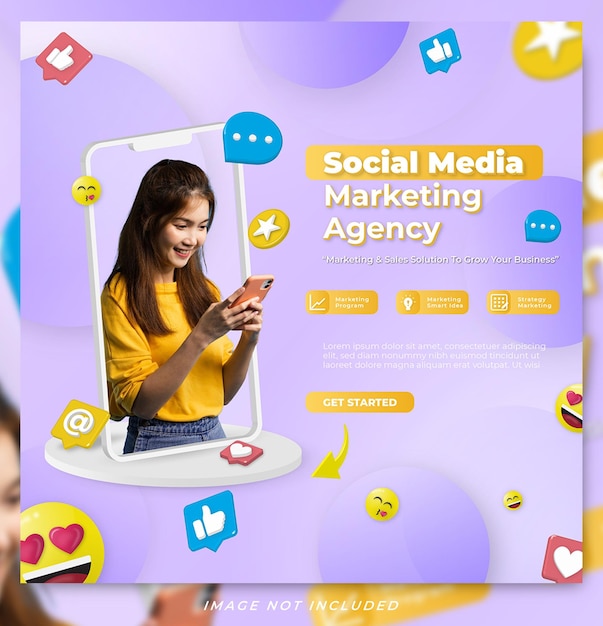Social media marketingbureau voor postsjabloon voor sociale media