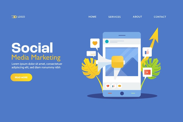 Vector social media marketingconcept