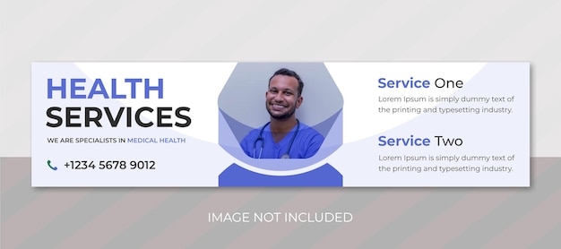 Social media medical Linkedin banner template with Youtube channel cover art design