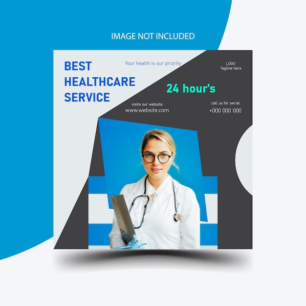 Vector social media medical service marketing and promotional design