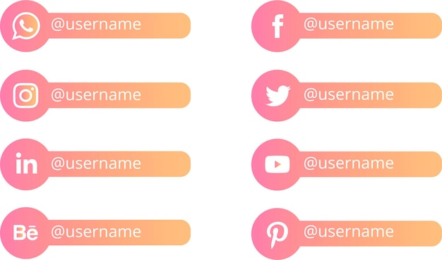 social media modern icon set