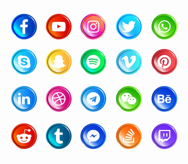 Vector social media modern  web icons set