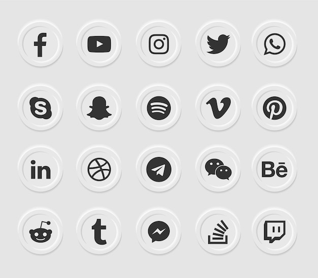 Social media modern  web icons set