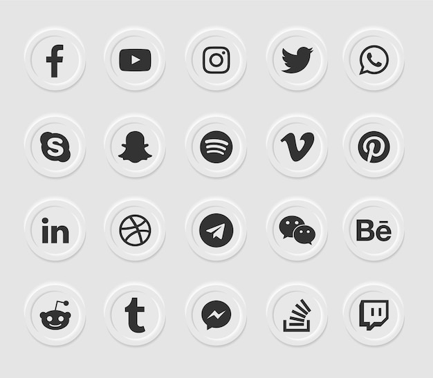 Vector social media modern  web icons set