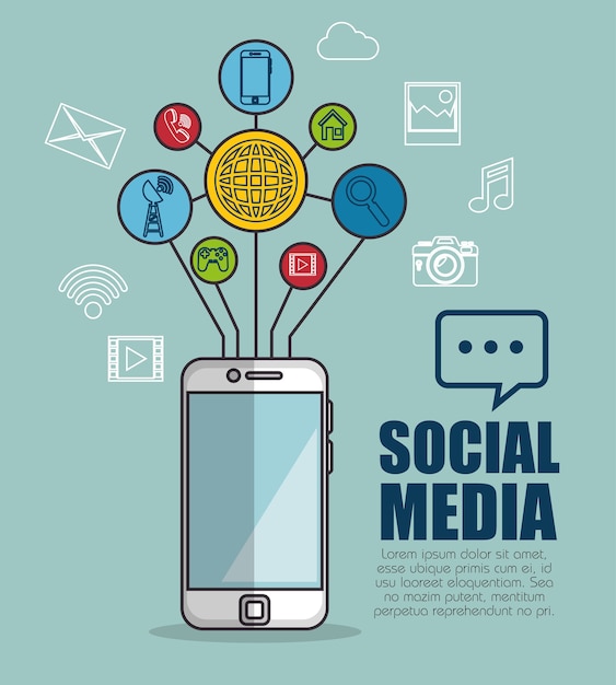 Vector social media and network communication design