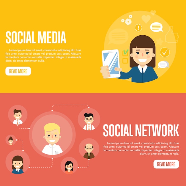 Social media network website templates