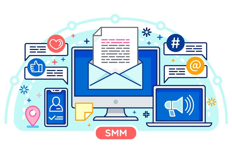 Vector social media otline illustration