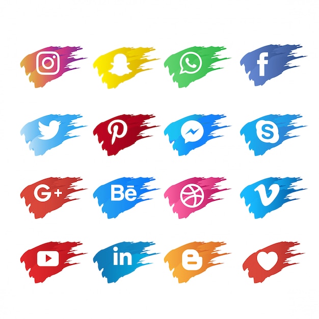 Social media pictogram met penseel