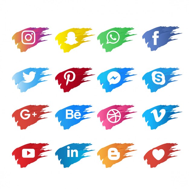 Social media pictogram met penseel