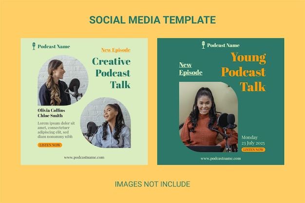 social media podcast post template