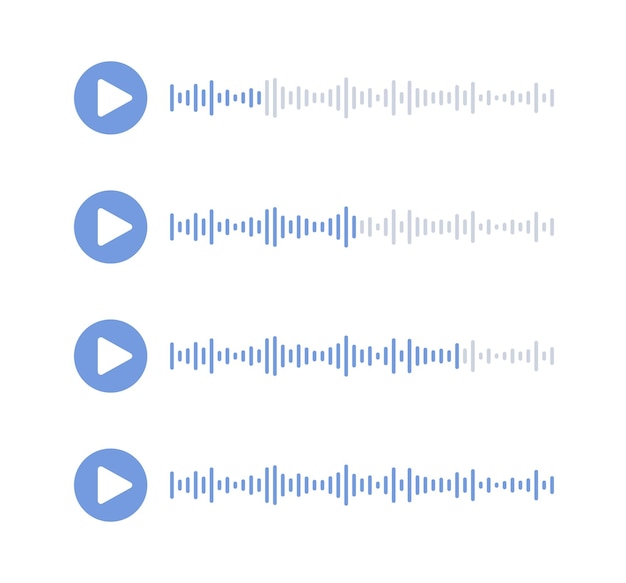 Линии звуковых волн подкаста в социальных сетях звуковое сообщение со звуковыми волнами и значком воспроизведения диаграмма записи голоса