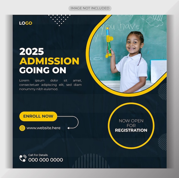 Social media post or ads design template for admission