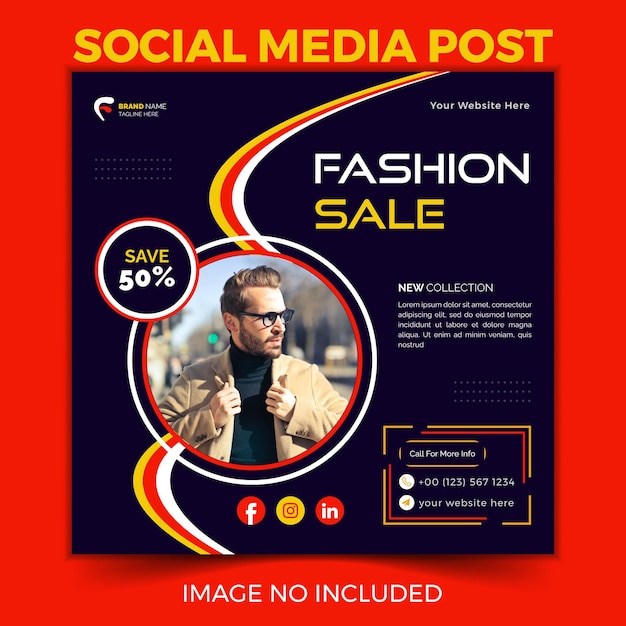 A social media post advertises fashion sale.