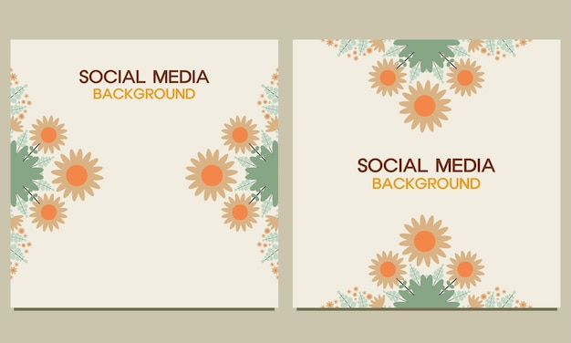 自然な花飾りを持つソーシャル メディアの投稿の背景ソーシャル メディアの投稿のバナー デジに適しています
