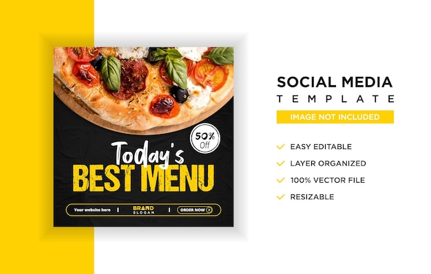 Social media post banner food template