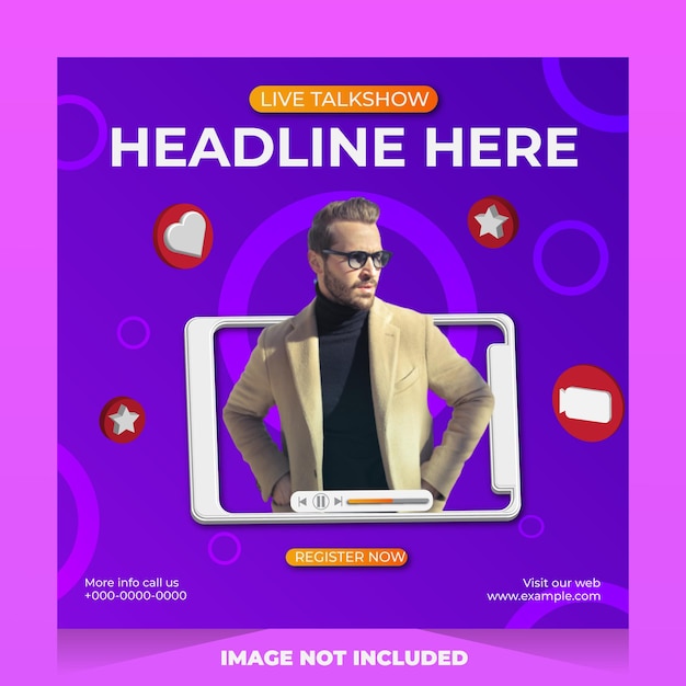 social media post or banner template with 3d icon themed business