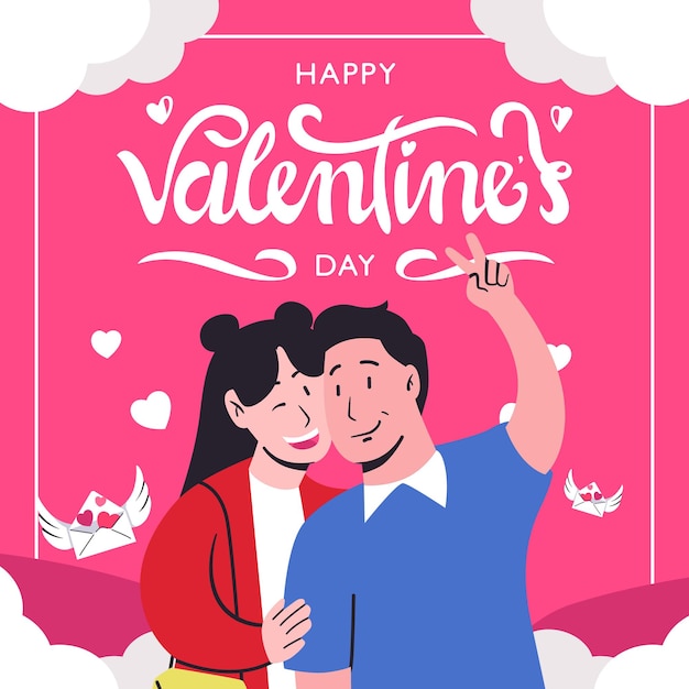 Vector social media post best couple, happy valentines day