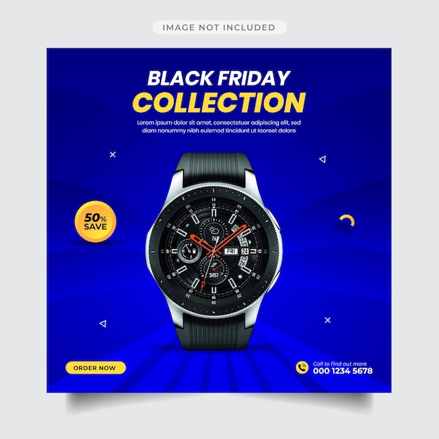 Social media post of black friday gadget collection template