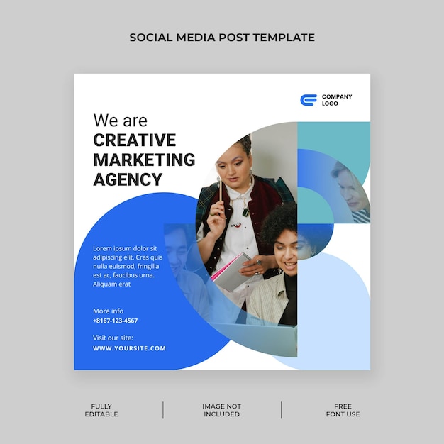 Vector social media post business template design