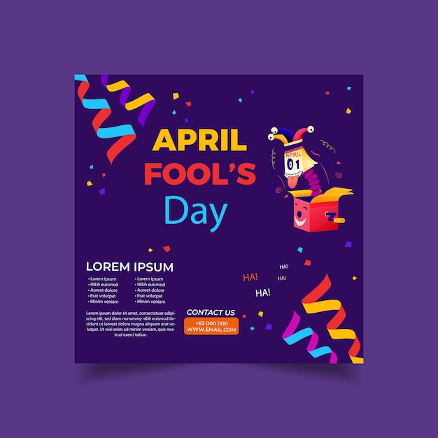 social media post of celebrating April Fool's Day 3d render