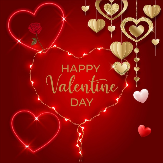 발렌타인 데이 3d 렌더링을 축하하기 위한 소셜 미디어 게시물