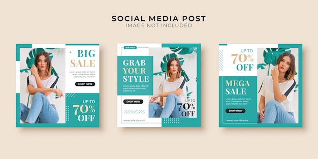 Vector social media post collection for fashion sale