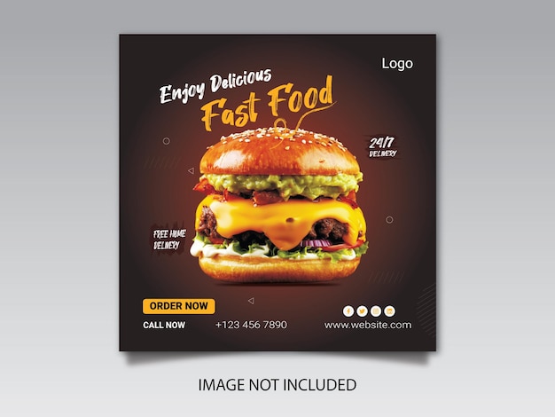 Social Media post delicious Burger promotion