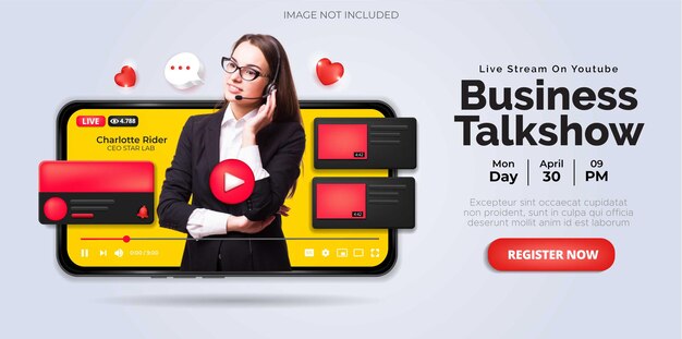 social media post design about youtube live stream
