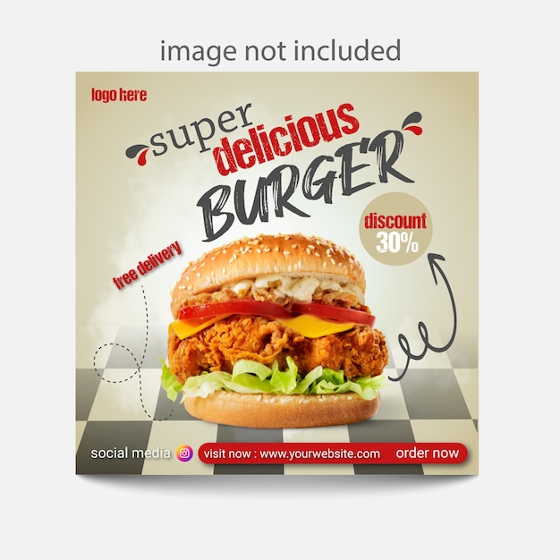 social media post design burger template