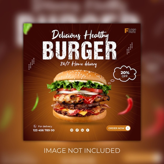 Social media post design for burger