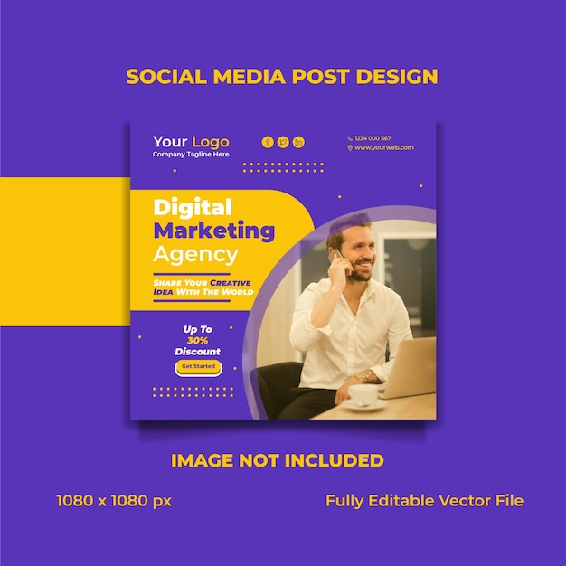 Vector social media post design for business