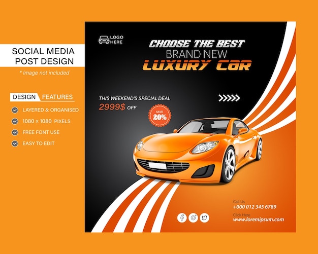 Social media post design for Car shop and bike shop