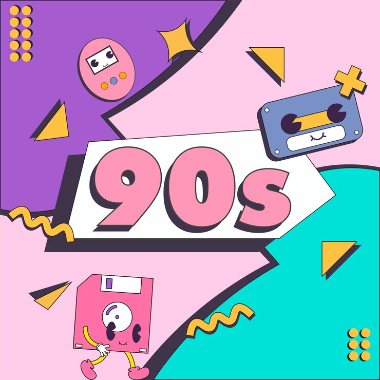 वेक्टर social media post design copy space 90s style