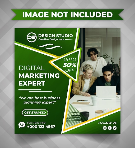 Vector social media post design for digital marketing agency