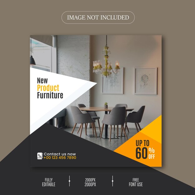 Social media post design furniture design template