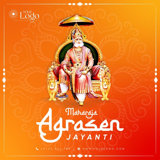 Social media post design of Maharaja Agrasen Jayanti