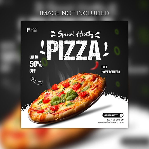 Pizza post design sui social media