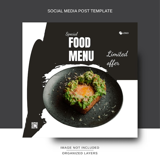 Progettazione di post sui social media per il menu del ristorante