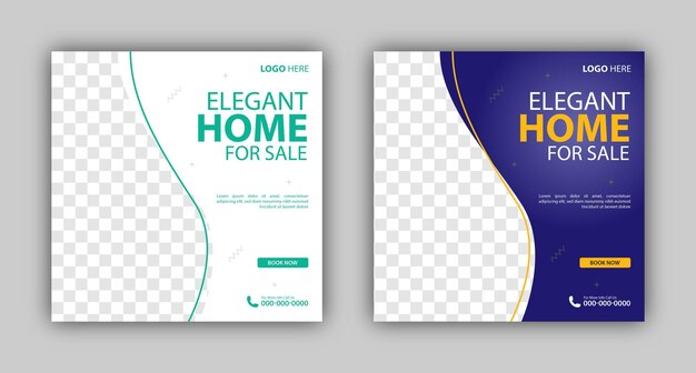 Vector social media post design set design of social media advertisement good template for advertising