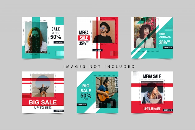 Social media post design template collection