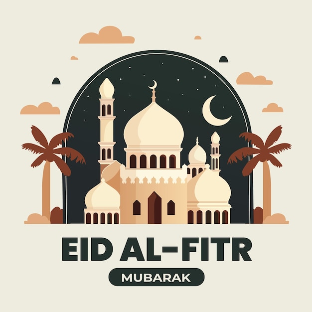 Social media post design template islamic eid alfitr celebration