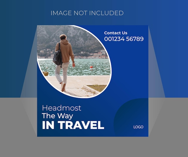 Social media post design template of travel