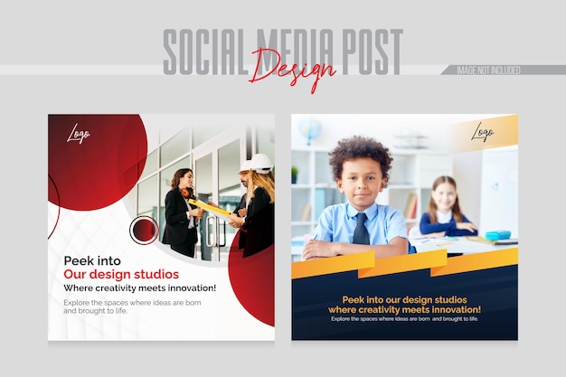 Vector social media post design template