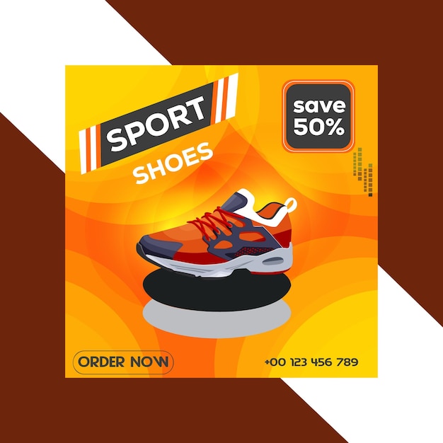 social media post design vector template shoes